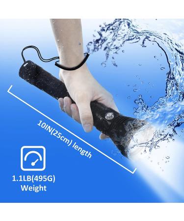 5000 Lumen XHP70 LED Scuba Diving Flashlight | Super Bright Military Torch | IPX6 Waterproof Submarine Light - Buy Online on GoSupps.com