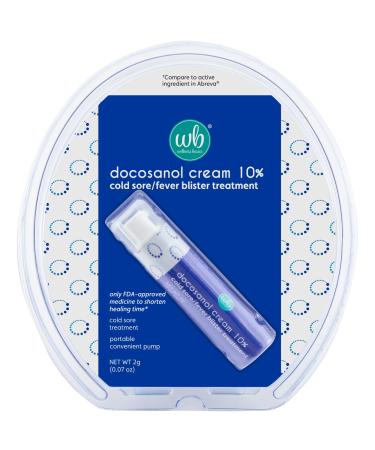 Cold Sore/Fever Blister Treatment - Docosanol 10% Cream (0.07oz - Pump) Non-Prescription Medicine to Shorten Healing Time