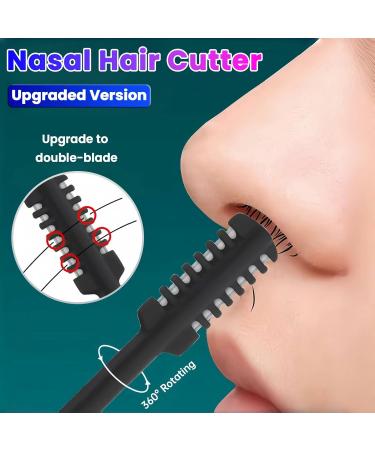 Upgraded 5-Pack Nose Hair Trimmer - 360 Rotating Double-Blade Cutter & Cleaning Brush | Portable Nostril Hair Remover for Men & Women - Buy Online on GoSupps.com