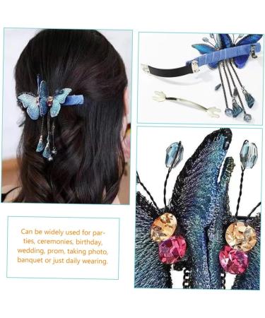 Angoily Butterfly Spring Hair Clip Barrettes Claw Clips for Girls Ladies Hair Accessories Hair Claws Girls Hair Accessories Girls Hair Clips Rhinestones of Hairpin - Buy Online on GoSupps.com