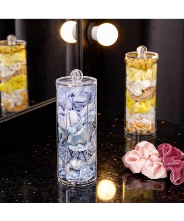 Clear Hair Scrunchie Holder Stand with Lid - 2 Pack | Hair Ties & Accessories Organizer for Teen Girls - FABROK - Buy Online on GoSupps.com