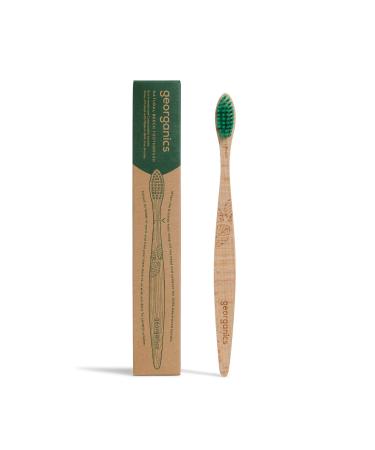 GEORGANICS Natural Beech Bristles Toothbrush - Medium Green 1 piece - Buy Online on GoSupps.com