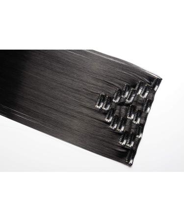 S-noilite 23 Inch Dark Black Clip In Hair Extensions - 8pcs Long Full Head, Sexy Lady Fashion Choice, 60 Colours - 43-66cm Length - Best for Stylish Look - Buy Online on GoSupps.com