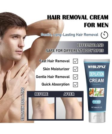Men's Hair Removal Cream for Body & Face | Moisturizing Depilatory Cream for Coarse Hair | Gentle & Effective Hair Remover for All Skin Types - Intimate Care at Home - Buy Online on GoSupps.com