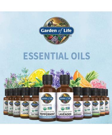 Garden of Life Organic Peppermint Essential Oil 1 fl oz - Pure, Undiluted, Non-GMO for Diffuser & Aromatherapy - Buy Online on GoSupps.com