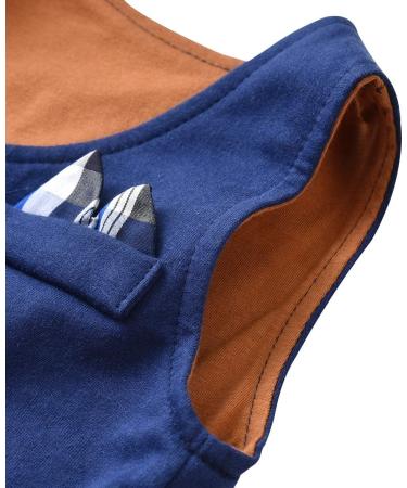 Famuka Baby Boy 3 Piece Formal Outfit Suit | Bows Waistcoat Gentleman Tuxedo Navy | 2-9 Months - Buy Online on GoSupps.com