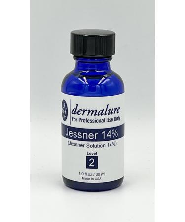Dermalure Jessner Solution Acid Peel 14% 1oz. 30ml (Level 2 pH 1.9) - Exfoliating Brightening Improves Skin Texture and Tone - Face Peel - Facial-Alpha-Beta-Peels 1 Fl Oz (Pack of 1)