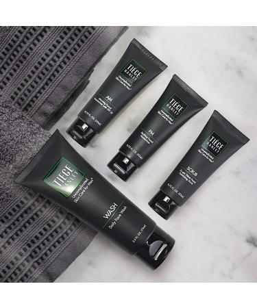 Tiege Hanley Essential Skin Care Routine for Men - Level 1 System | Face Wash, Scrub, 2 Moisturizers | Made in USA | 30 Day Supply | 4 Piece Set - Buy Online on GoSupps.com