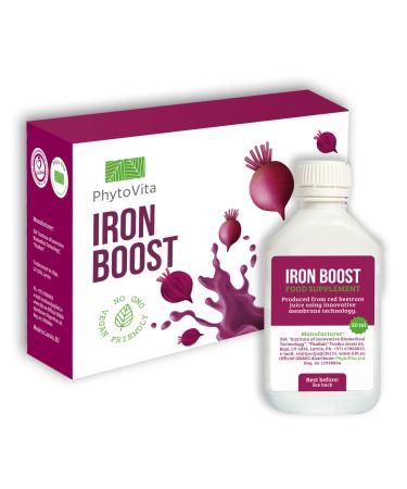 High Strength Beetroot Juice Iron Boost - Gentle Iron Supplements for Women and Men - Liquid Iron Supplement for Increasing Haemoglobin and Physical Performance - Beetroot Extract Juice (6 x 50ml)