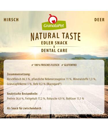 Granatapet Natural Noble Snack for Dogs - Deer Dental Care Treats (70g Pack of 2) - Grain-Free & Sugar-Free Dog Rewards - Buy Online on GoSupps.com