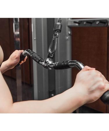 30 Inch Lat Bar Cable Machine Attachment for Gym Strength Training - Full Rotation & Rubber Handle for Muscle Building - Buy Online on GoSupps.com