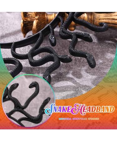 Zoestar Medusa Snake Headband Black Greek Goddess Headpiece Halloween Dress up Headdress Carnival Party Costume Hair Accessories for Women and Girls - Buy Online on GoSupps.com