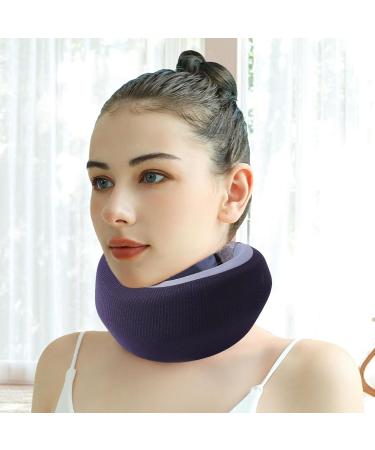Fovolat Neck Brace - Soft Foam Wraps - Soft Foam Wraps Keep Vertebrae Stable Soft Neck Support Relieves Pressure in Spine Neck Support Brace for Travel Navy Blue - Buy Online on GoSupps.com