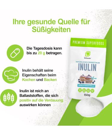  Intenson Inulin powder 150g | 100% vegan | Natural prebiotics | Natural chicory roots | - Buy Online on GoSupps.com