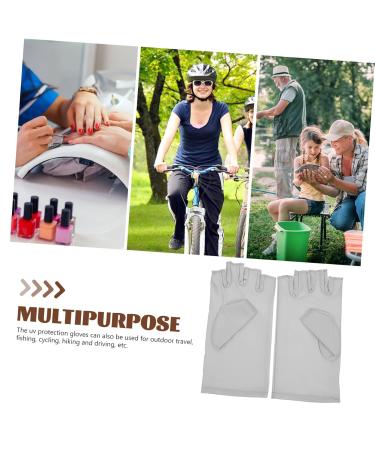 Healeved 1 Pair Nail Gloves Uv Lamp Hand Covers Uv Protectors Gloves Nail Art Accessories Uv Protecting Gloves Manicure Half Finger Sun Gloves Gel Sun Protection Manicure Tools Miss Spandex 17x8.5cm Light Grey - Buy Online on GoSupps.com