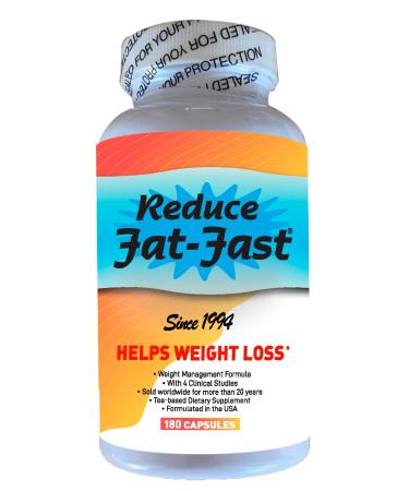 Reduce Fat-Fast Natural Weight Loss Dietary Supplement. Appetite Suppressant and Fat Burner for Women and Men (2 Months supply/180 Capsules)