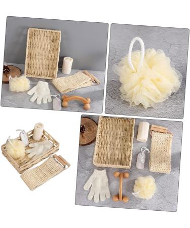 Ensemble Exfoliant Corps et Gommage des Pieds 6 Pi ces Manche en Bois et Corde de Jute Panier Rectangulaire 30x20x6 Cm Outil de Nettoyage Corporel Kit Bain Voyage pour Soin Spa - Buy Online on GoSupps.com