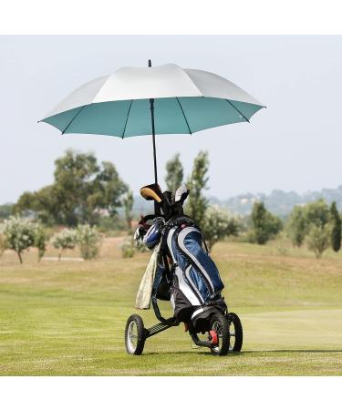 G4Free 62 Inch Windproof UV Protection Golf Umbrella - Silver Coated, Automatic Open Stick Umbrella - Silver/Lake Blue - Buy Online on GoSupps.com