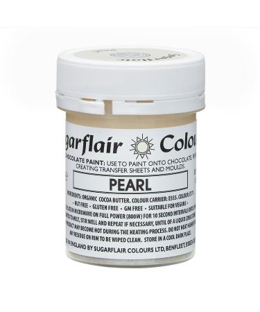 Sugarflair Pearl White Chocolate Paint - Coloured Cocoa Butter for Painting Directly Onto Chocolate Transfer Sheets or Moulds - 35g