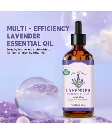 Lavender Essential Oil Natural Lavender Oil for Hair & Body Essential Oils with Glass Dropper Hydrate & Nourish Skin & Hair Aromatherapy Massage Oil Daily Care Moisturizer for Women & Men - Buy Online on GoSupps.com