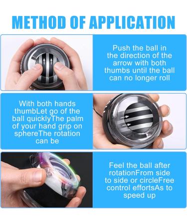 Homury Gyroscopic Hand Trainer with LED Light | Autostart Gyroball for Wrist Strength & Muscle Training | Enhance Grip & Arm Exercises - Buy Online on GoSupps.com