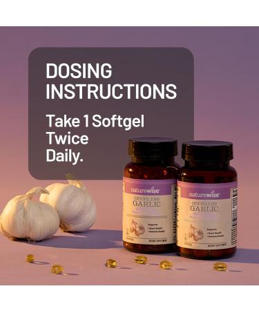 NatureWise Odorless Garlic Supplement 4000mg - Ultra Potent 100:1 Extract - Healthy Cholesterol Formula Heart Health Support - Non-GMO Gluten Free with Halal Gelatin - 60 Count 30-Day Supply 60 Count (Pack of 1) - Buy Online on GoSupps.com