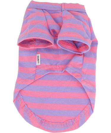 LOPHIPETS 100% Cotton Striped Dog Tee Shirt | Small Dogs Chihuahua Puppy Clothes | Tank Tee-Purple and Pink Strips | L Large 6.5-10 lbs - Buy Online on GoSupps.com