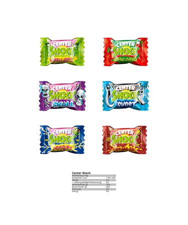 100 Center Shock Chewing Gum Trial Package - All 13 Flavors: Strawberry Apple Cola Cherry & More | Shop Internationally - Buy Online on GoSupps.com