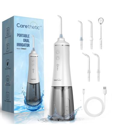 Water Dental Flosser Cordless for Teeth Cleaning | Carethetic Portable Oral Irrigator | Rechargeable Powerful Oral Irrigator IPX7 for at Home & Travel Use.