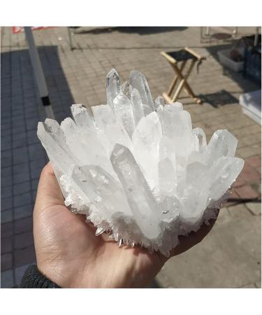 Crystal Rough Natural Crystal Rough Natural Clear Crystal Quartz Cluster Decoration White Cluster Dryse Geode Reiki Column Point Decoration 1-1.2kg - Buy Online on GoSupps.com