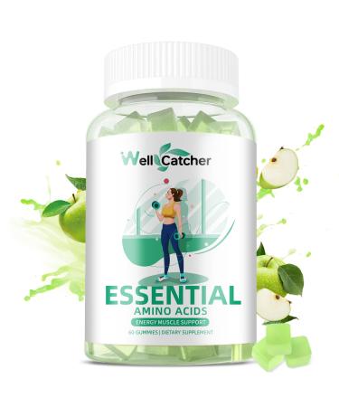 EAA Gummies Essential Amino Acids - All 9 Essential Aminos and All Branched-Chain Aminos (BCAAs) with Muscle Recovery Energy Support Sugar Free Green Apple Flavor 30 Servings 1