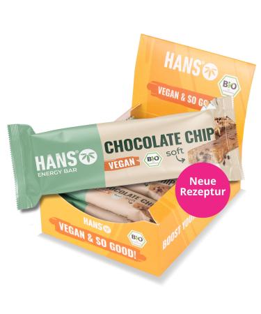 Organic Energy seal New Parent (16x Chocolate Chip) Hans Brainfood - Organic Energy Leaving New Recipe - Vegan |Regional extension |Ideal for cycling hiking sport |Power bar without additives 16x chocolate chip 16er box