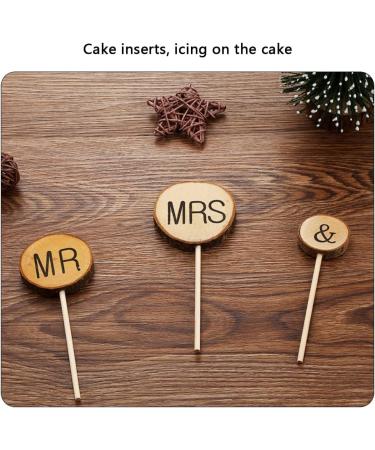 3 Pcs Insert Card Cakes Individuality Cake Toppers Wooden Cupcake Toppers for Men Women Party - Buy Online on GoSupps.com