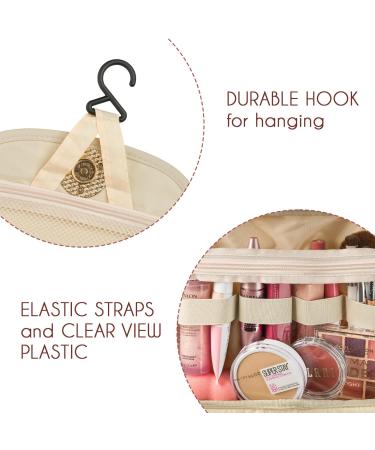 Chandelli Travel Toiletry Bag for Women - Travel Size Toiletries - Perfect Gifts for Mom - Coolest Gifts for Women - Great Hanging Makeup & Cosmetic Bag - Cream Medium - Buy Online on GoSupps.com