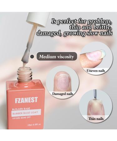 FZANEST Builder Base Gel Set Sheer Milky Pink and Nude Gel Nail Polish Brush On Builder Base Gel In a Bottle Led UV Soak Off Natural Gel Polish Kit (37) Set-37 - Buy Online on GoSupps.com
