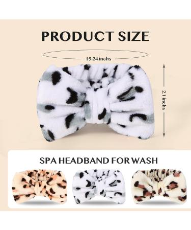 3PCS Spa Headband for Women - Khaki White Beige | Hair Holder for Washing Face, Makeup, Skincare | Bubble and Bow Design - Buy Online on GoSupps.com