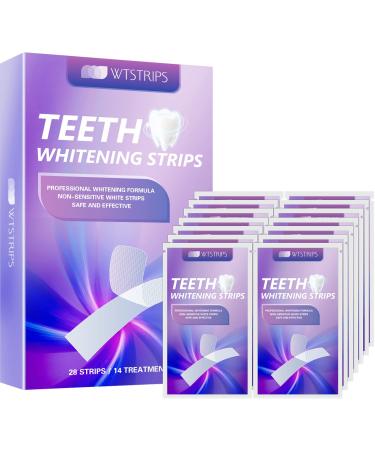 Teeth Whitening Strips 28 Strips (14 Pack) Professional Effects Teeth Whitening Strip Kit Reduced Sensitivity White Strips for Whiter Teeth Dental Whitener Strips Coconut Flavor Blue