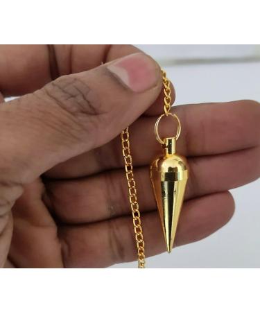 Sharvgun Golden Metal Brass Pendulum Necklace for Divination & Healing | Wicca Dowsing Spiritual Balance - Buy Online on GoSupps.com