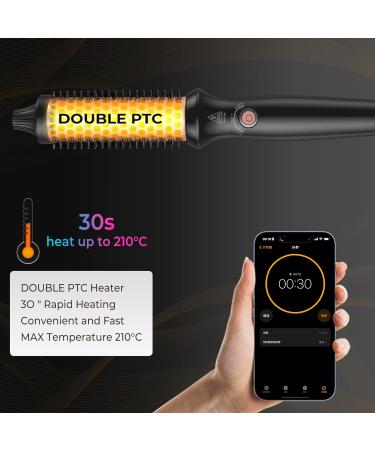Thermal Brush 3 Temps LCD Display Up to 400 F Curling Brush Curling Iron 1.25 in Heated Curling Brush Ceramic Tourmaline Ionic Volumizing Brush Curling Comb 110-240V Travel Curling Iron - Buy Online on GoSupps.com