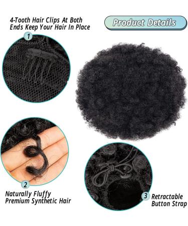 JHZHONG Afro Puff Drawstring Ponytail for Black Women Short Kinky Curly Afro Ponytail Synthetic Hair Afro Bun Drawstring Ponytail for Women Girls(small size(Pack of 2) Brown(4#) small size(Pack of 2) Brown (4#) - Buy Online on GoSupps.com