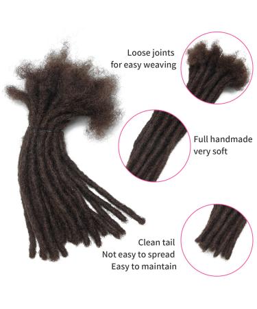 Real Hair Dreadlock Extensions - 20 Strands Handmade Crochet Locs (8 inch Dark Brown) - Buy Online on GoSupps.com
