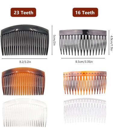 VEGCOO Hair Combs Slides 14 Pcs - Black Plastic French Side Combs for Strong Hold - Twist Comb Hair Clips for Women Girls - Suitable for Thick and Fine Hair - Buy Online on GoSupps.com
