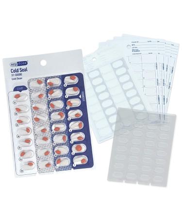6 Pack Refill Set, Monthly Medication Cold Seal Blister Packs - Includes 6-1/2" Deep Blister Trays & 6 Cold-Seal Cards, Pill Blisters for Cold Seal Blister Pack System, Does Not Include Loading Tray