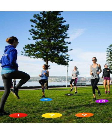 Haploon 10Pcs Poly Spots  9 Inch Non Slip Floor Dots Sport Set for Drills Training Soccer Football Basketball Footwork Kids School Teaching Marker Field - Buy Online on GoSupps.com