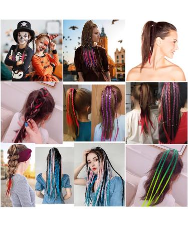 Grayoe Colorful Braided Hair Strands - 8pcs Multi-Colored Twist Braid Set for Kids & Women | Perfect for Parties Birthdays and Travel - Buy Online on GoSupps.com