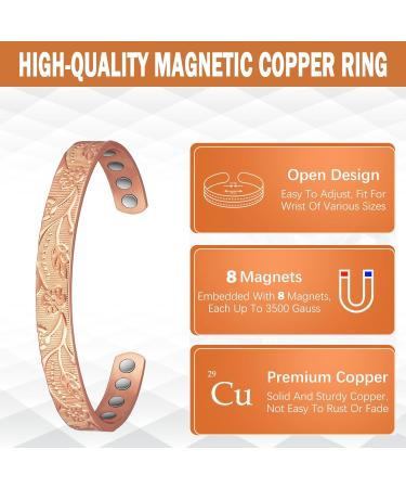 YINOX Copper Bracelet for Arthritis | 16.5cm Women's Health Bracelet with Magnet | International Shipping Available - Buy Online on GoSupps.com