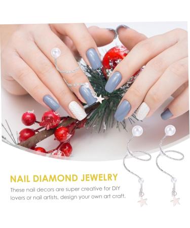 FRCOLOR Nail Art Accessories Nail Studs Women Manicure Supplies girl jewelry DIY Manicure Jewelry nail decals for nail art nail gems Fingernail Pendant 3d pearl Metal rhinestone Art - Buy Online on GoSupps.com