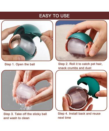 Reusable Sticky Lint Roller Ball for Pet Hair Removal | Washable Gel Tool for Clothing & Sofas - Eco-friendly Green - Buy Online on GoSupps.com