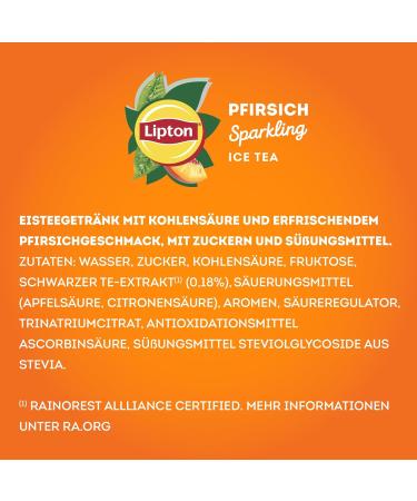 Buy Lipton Ice Tea Sparkling Peach - 24 Pack (330ml) | Refreshing Iced Tea with Peach Flavor | International Shipping Available - Buy Online on GoSupps.com