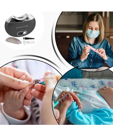 Mxshc Fingernail Trimmer Electric Electric Automatic Nail Clipper | Rechargeable Cutter and File Nail Clipper LCD Digital Display Clipper with Light & 3 Speeds for Children Kids Adult Black - Buy Online on GoSupps.com